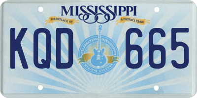 MS license plate KQD665