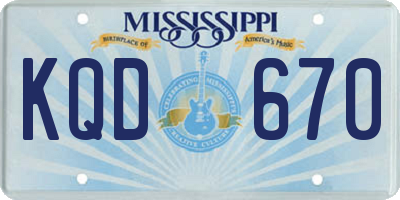 MS license plate KQD670
