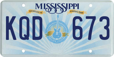 MS license plate KQD673