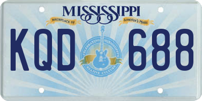 MS license plate KQD688