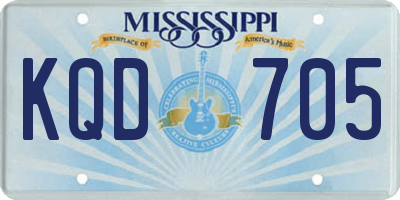 MS license plate KQD705