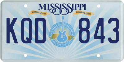 MS license plate KQD843