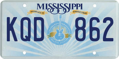 MS license plate KQD862