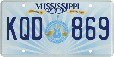 MS license plate KQD869