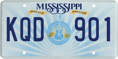 MS license plate KQD901