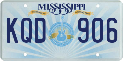MS license plate KQD906