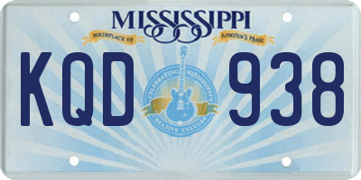 MS license plate KQD938