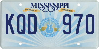 MS license plate KQD970