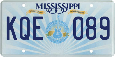 MS license plate KQE089
