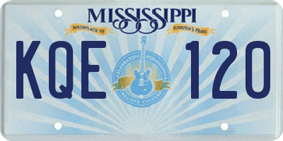 MS license plate KQE120
