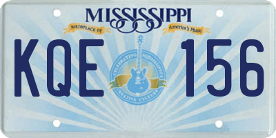 MS license plate KQE156