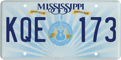 MS license plate KQE173