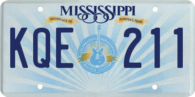 MS license plate KQE211