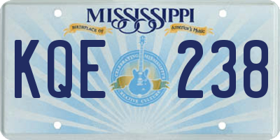 MS license plate KQE238