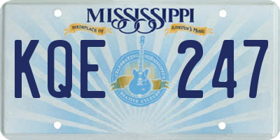 MS license plate KQE247