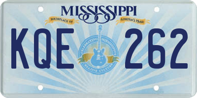 MS license plate KQE262
