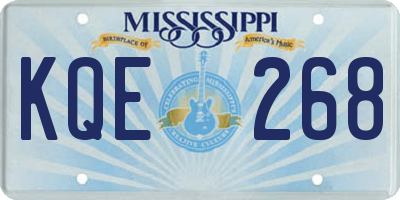 MS license plate KQE268