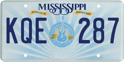 MS license plate KQE287