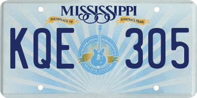 MS license plate KQE305