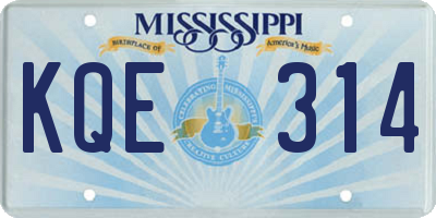MS license plate KQE314