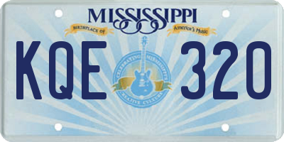 MS license plate KQE320