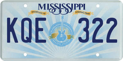 MS license plate KQE322