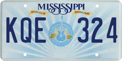 MS license plate KQE324