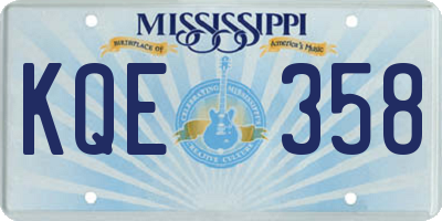 MS license plate KQE358