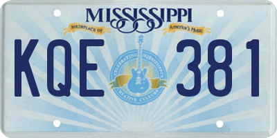 MS license plate KQE381