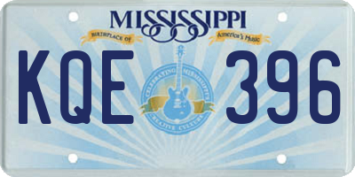 MS license plate KQE396