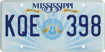 MS license plate KQE398