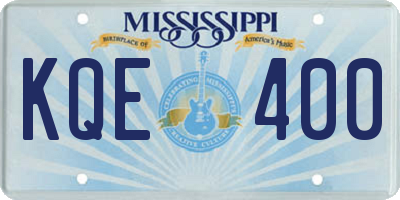 MS license plate KQE400