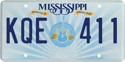 MS license plate KQE411