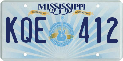 MS license plate KQE412