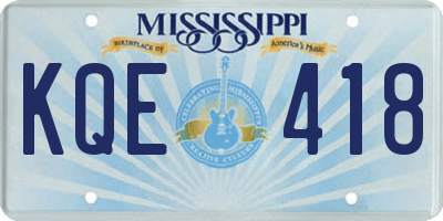 MS license plate KQE418