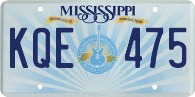 MS license plate KQE475