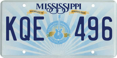 MS license plate KQE496