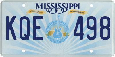 MS license plate KQE498