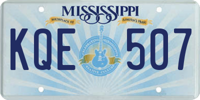 MS license plate KQE507