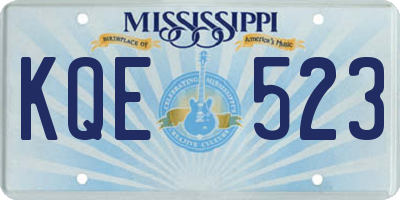 MS license plate KQE523
