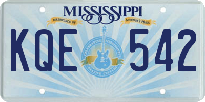 MS license plate KQE542