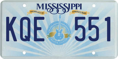 MS license plate KQE551