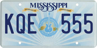 MS license plate KQE555