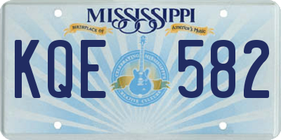 MS license plate KQE582