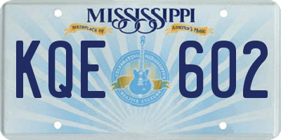MS license plate KQE602