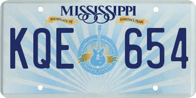 MS license plate KQE654
