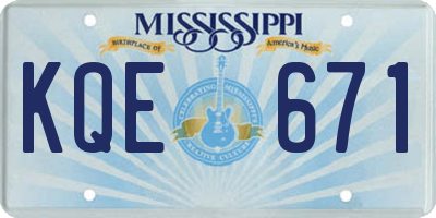 MS license plate KQE671