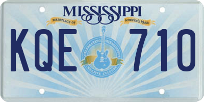 MS license plate KQE710