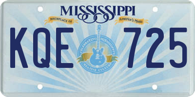 MS license plate KQE725