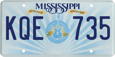MS license plate KQE735